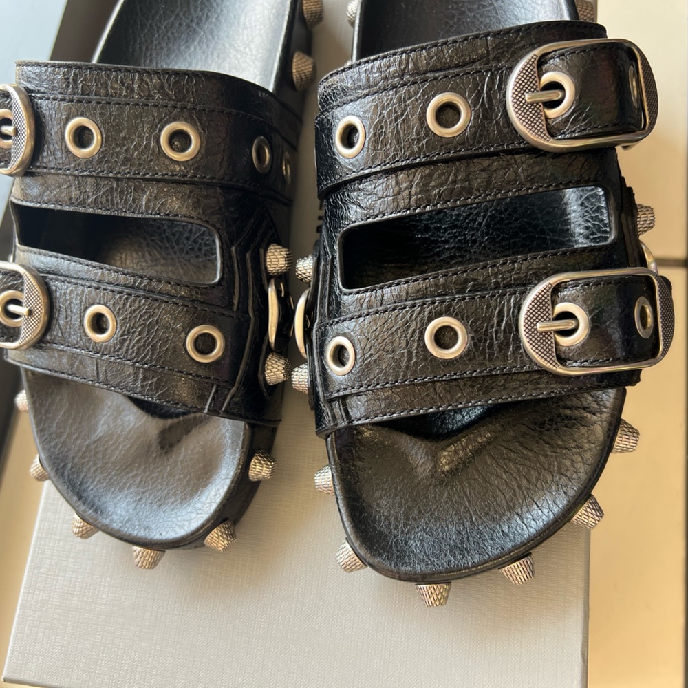 Balenciaga Cagole Studded Leather Sandal 👽 - Picture 6 of 12